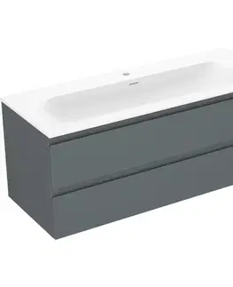 Kúpeľňový nábytok MEXEN/S - Orio kúpeľňová skrinka 120 cm s umývadlom Vela, 2 zásuvky, grafit mat/biela mat 91A10-12047-2-BFF66-W23M01