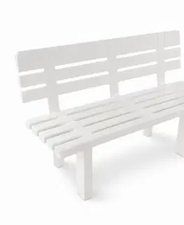 Záhradné lavice Kinekus Lavica plastová, GENZIANA, biela