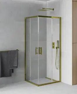 Sprchovacie kúty MEXEN - Rio sprchovací kút štvorec 70 x 70, transparent, zlatá 860-070-070-50-00