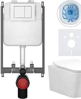 Záchody CERANO - Kompletný WC set Basic/Forte - biela lesklá - WC tlačidlo Maxio/Biela - na zamurovanie - 51x36 CER-8050BD86121