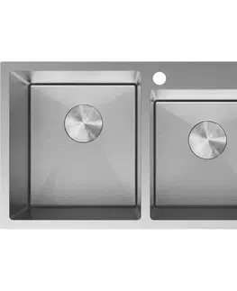 Kuchynské drezy MEXEN MEXEN - Xorin oceľový drez 2-bowl 780 x 450 mm, nerez H 6441782000-01HC