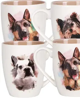 Hrnčeky, šálky, podšálky VERONI - Hrnček 360ml Dog rôzne motívy
