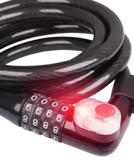 Zámky na bicykel Kódový zámok W-TEC Bahrand 12*1800mm s LED svetlom
