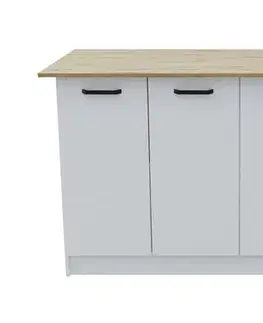 Kuchynské skrinky VERRI II kuchynský ostrovček, biela / dub Artisan