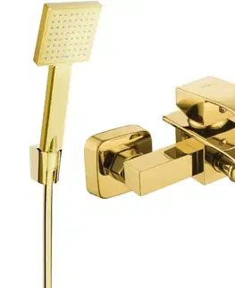 Kúpeľňové batérie MEXEN/S - Aries R45 vaňová batéria s príslušenstvom, zlato 74483R45-50