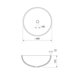 Umývadlá SAPHO - MARAC gravírované sklenené umývadlo na dosku priemer 39,5cm, čierna TY310