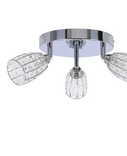 Stropná svetla Stropná lampa Shiba chrómový plafón 3x15W tienidlo g9 priehľadné
