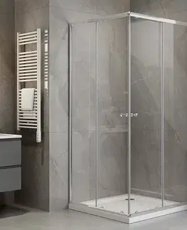 Sprchové dvere AQUALINE - AGGA štvorcová sprchová zástena 800x800, číre sklo HLF808Y