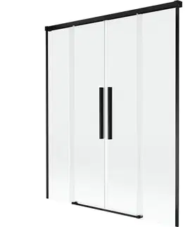 Sprchové dvere MEXEN/S - Rox vaňová zástena 2-krídlová posuvná 150 x 150, transparent, čierna 8C9-150-002-70-00