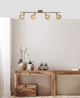 Stropná svetla Stropná lampa Rodia patinovaná páska 4x40W g9 jantárové tienidlo