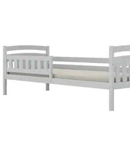 Postele pre dievčatá Posteľ Tosia štandard + zábrana 80x160 biela