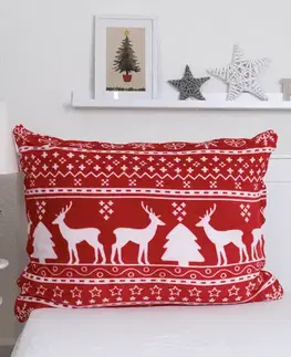 Dekoračné obliečky MKLozkoviny.sk Obliečka na vankúš mikroplyš 70 × 90 cm - Jelene červené-  -