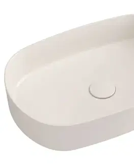 Umývadlá ISVEA - INFINITY OVAL keramické umývadlo na dosku, 55x36cm, Ivory 10NF65055-2K
