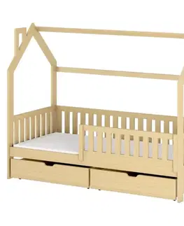 Detské postele Posteľ Domček Natan 90x200 borovica