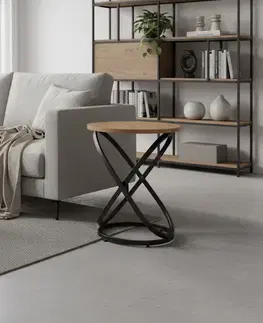 Príručné a servírovacie stolíky Signal Príručný stolík EOS E | dub/čierna 45 cm