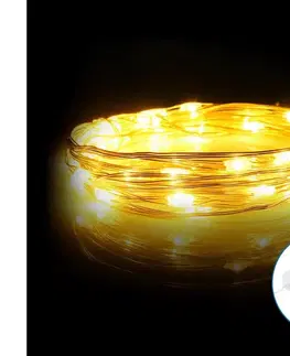 Vianočné dekorácie  B.V.  - LED reťaz 100xLED/3xAA 10,3m teplá biela B10303KO8