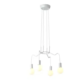 Svietidlá  Luster na lanku BASSO 4xE27/40W/230V biela 34-71002