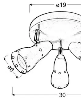Bodové svetlá Stropné svietidlo plafond 3x40W E14 biele