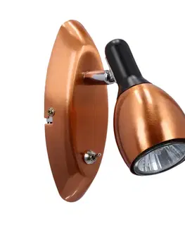 Nástenné svetlá Nástenná lampa 1xGU10 medená CROSS