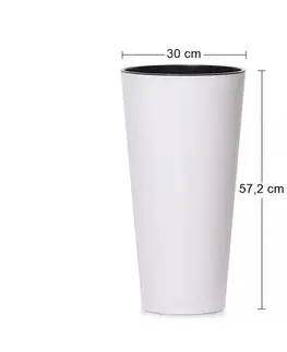 Kvetináče a truhlíky NABBI DTUS300 plastový kvetináč 30 cm biela