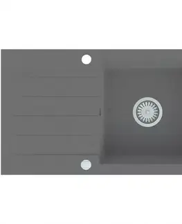 Granitové drezy Granitový drez 1K 780x440 sivá