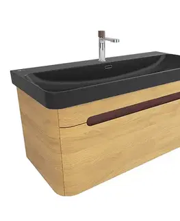 Kúpeľňový nábytok Kúpeľňová skrinka s umývadlom SAT Fusion 97,5x43x45 cm dub medový mat SATFUSION100DMBKMB SATFUSION100DMBKMB