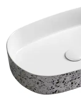 Umývadlá ISVEA - INFINITY OVAL keramické umývadlo na dosku, 55x36cm, terrazzo 10NF65055-2L-TRZ