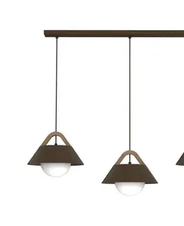 Svietidlá  Luster na lanku FUNDA 3xE27/15W/230V hnedá 4210A