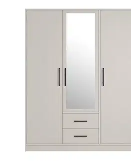 Šatníkové skrine Meblar  Šatníková skriňa SMART SRL2 so zrkadlom | cashmere