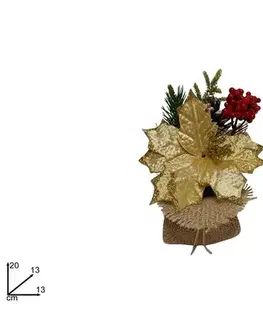 Vianočné dekorácie MAKRO - Hviezda vianočná 20cm rôzne farby