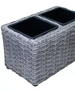 Záhrada Prútený kvetináč 31x18x18h sivý