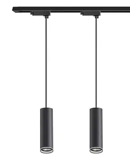 Svietidlá  Závesné svietidlo na lane v lištovom systéme PIPE 3xGU10/10W/230V čierne ML2079