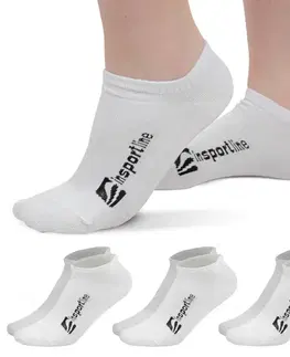 Pánske ponožky Bambusové členkové ponožky inSPORTline Silvatic Ankle AG+ antibakteriálne - 3 páry biela - 35-38