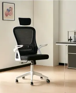Kancelárske stoličky KONDELA Mauris Typ 2 kancelárske kreslo čierna / biela