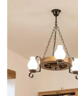 Svietidlá BRILAGI - Luster na reťazi ROATA 3xE14/40W/230V buk/orech EX-01060