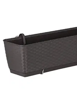Kvetináče a truhlíky NABBI DRL500PW plastový balkónový kvetináč 49,2 cm hnedá