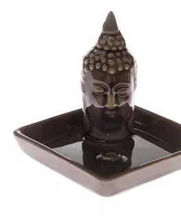 Svietniky Keramický stojan na vonné tyčinky Budha, 9 x 9 x 9 cm
