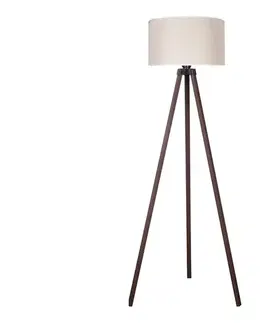 Lampy  - Stojacia lampa 1xE27/60W/230V pr. 44 cm krémová/hnedá AS0464+DU82658
