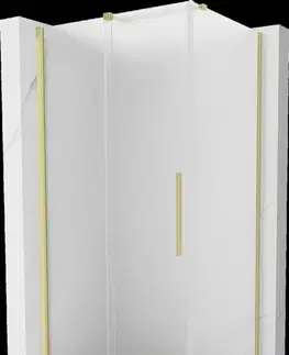 Sprchovacie kúty MEXEN/S - Velár sprchovací kút, posuvné dvere 110 x 120, dekor, zlato kartáčovaná 871-110-120-31-55