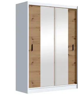 Šatníkové skrine Skriňa ART 150 biela/artisan