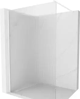 Sprchové dvere MEXEN/S - Kioto Sprchová zástena WALK-IN 120 x 200, prúžky 8 mm, biela 800-120-101-20-09