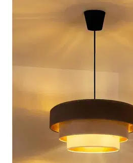 Svietidlá BRILAGI - Luster na lanku LUNETA 1xE27/60W/230V pr. 40 cm hnedá/béžová/krémová 8590828052227
