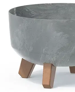 Kvetináče a truhlíky NABBI DGRL240LE plastový kvetináč na nožičkách 23,5 cm sivý betón