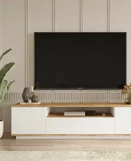 Konferenčné stolíky Televízny stolík Fran Atlantic Pine and White