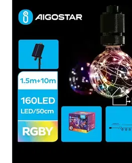 LED osvetlenie  B.V.  - LED solárna svetelná reťaz 20xLED/8 režimov 11,5 m IP65 viacfarebná B10201OO0