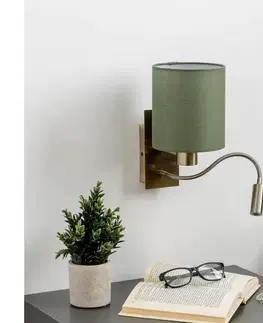 Svietidlá BRILAGI - LED Nástenná lampa NUBILA 1xE27/25W/230V + LED/3W mosadz/zelená BG1557+BG1576