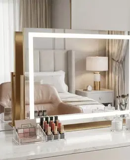 Kúpeľňové zrkadlá REA - Zrkadlo LED STUDIO L.Gold 58x45 HOM-01801