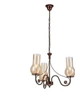 Svietidlá BRILAGI - LED Luster na reťazi COTTAGE 3xE14/40W/230V hnedá BG1510+3xBG2273