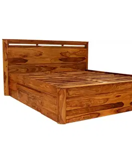 Postele Posteľ Tina s úložným priestorom 180x200 indický masív palisander
