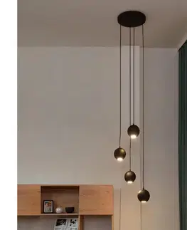 Svietidlá  LED Luster na lanku MIDWAY 4xGU10/4,8W/230V čierna W-KDD 1804/4 BK-B